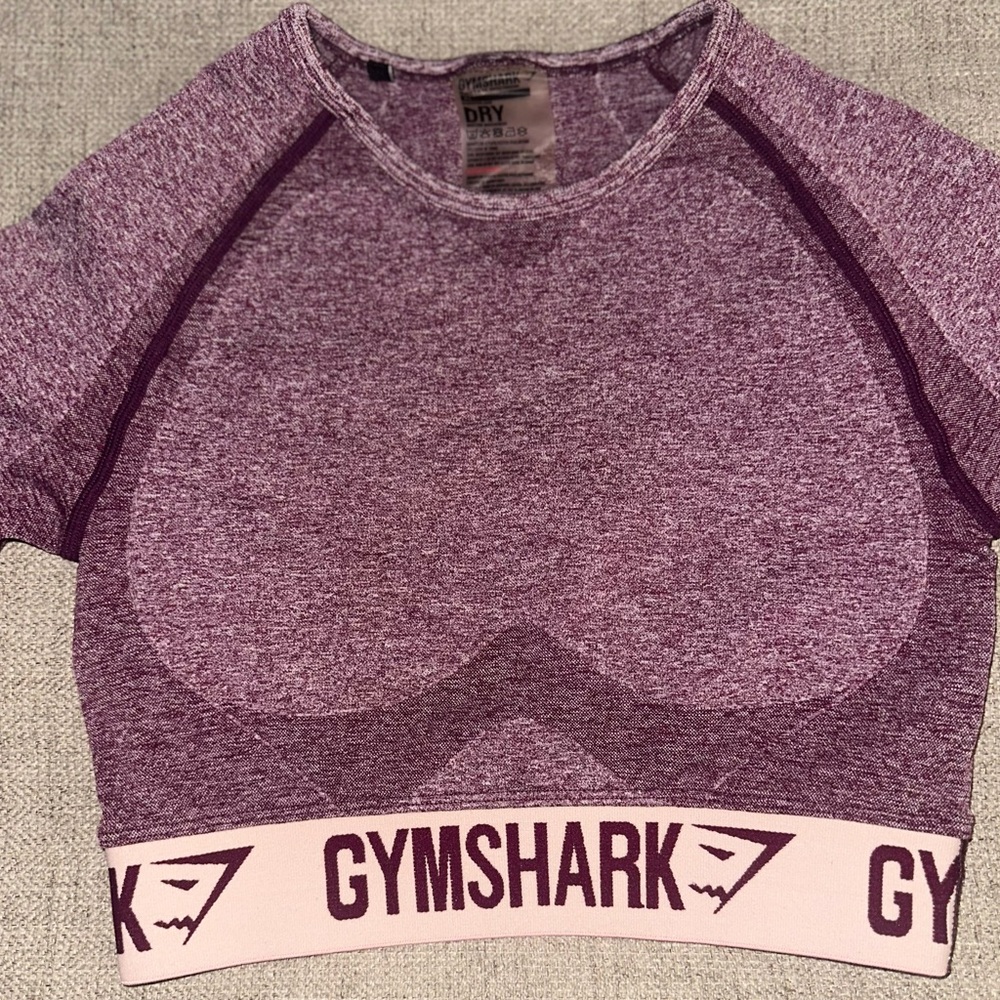 Gymshark Red and White Raglan Crop Tee